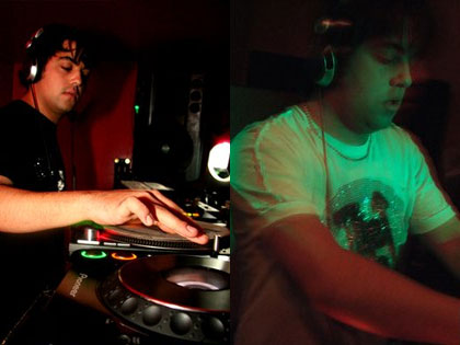 Velos in action behind the decks