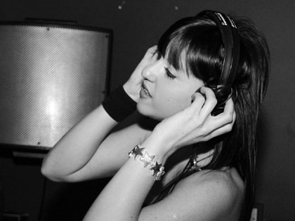 Caz Wood doing her best Bono impression