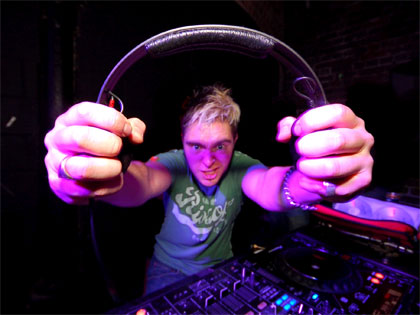DJ James Condon behind the decks